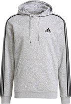 Adidas Essentials 3-Stripes Fleece Trui / Hoodie - Grijs Heren - Maat L