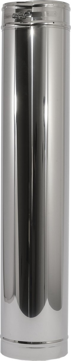 Kachelpijp 1000mm dubbelwandig Ø200/Ø150mm 0,5mm RVS.