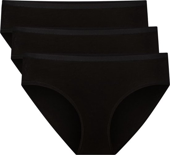 Comfortabel & Zijdezacht Bamboo Basics Mila - Bamboe Hip Slips (Multipack 3 stuks) Dames - Onderbroek - Ondergoed - Zwart - M