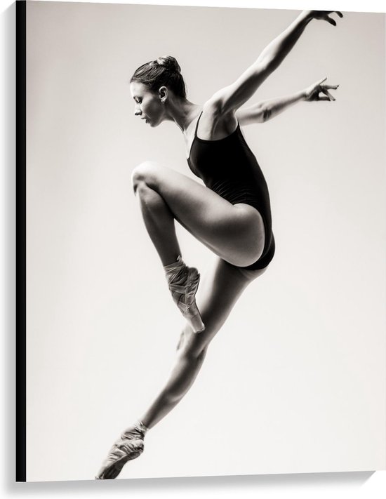 Canvas  - Sierlijke Mooie Balletdanseres  - 75x100cm Foto op Canvas Schilderij (Wanddecoratie op Canvas)