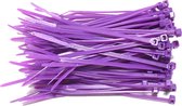 Kabelbinders 2,5 x 100 mm   -   paars   -  zak 100 stuks   -  Tiewraps   -  Binders