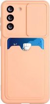 Voor Samsung Galaxy S21+ 5G Sliding Camera Cover Design TPU-beschermhoes met kaartsleuf (roségoud)