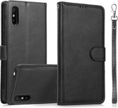 Voor Xiaomi Redmi 9A Kalf Textuur 2 in 1 Afneembare Magnetische Achterkant Horizontale Flip Lederen Case met Houder & Kaartsleuven & Portemonnee & Fotolijst (Zwart)