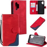 Voor Samsung Galaxy A32 4G Driekleurige Stiksels Kalf Textuur Horizontale Flip Lederen Case met Houder & Kaartsleuven & Portemonnee (Rood)