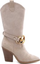 WELOVESHOES®  met Hak - Suedine - Beige - Maat 38