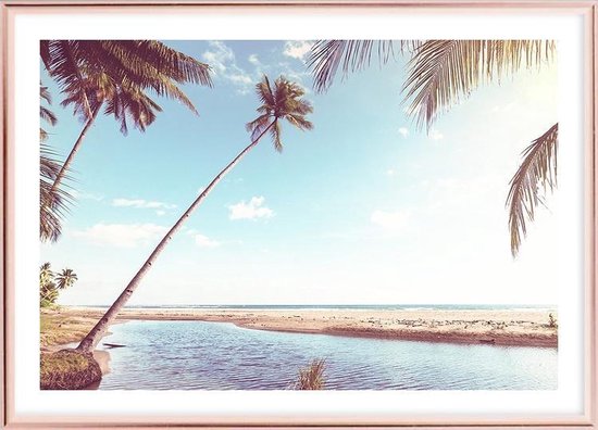 Affiche avec cadre rose en métal - Serenity Palms Poster