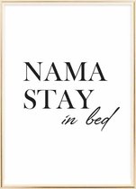 Poster Met Metaal Gouden Lijst - Namastay In Bed Poster