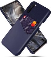 OnePlus Nord Luxe Hybride Backcover met Pasjeshouder + Glas Screenprotector _ Blauw