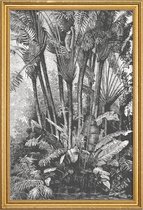 JUNIQE - Poster met houten lijst Palms in Water -40x60 /Grijs & Zwart