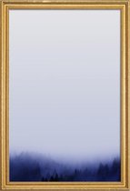 JUNIQE - Poster met houten lijst Bluescape 1 -40x60 /Blauw & Wit