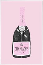 JUNIQE - Poster met kunststof lijst Champagne -13x18 /Roze & Zwart