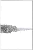 JUNIQE - Poster met kunststof lijst White White Winter 1/2 -30x45