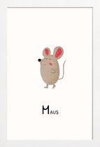 JUNIQE - Poster met houten lijst Maus -13x18 /Grijs