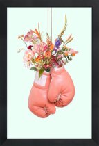 JUNIQE - Poster in houten lijst Flower Power -30x45 /Kleurrijk