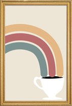 JUNIQE - Poster met houten lijst Follow The Rainbow -20x30 /Geel &