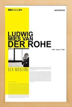 JUNIQE - Poster in houten lijst Mies Van Der Rohe -20x30 /Geel & Wit