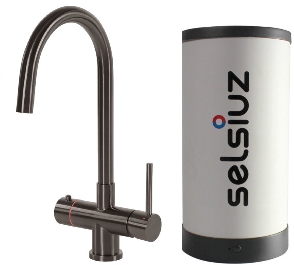 Selsiuz Rond Gun Metal Zwart met Single boiler