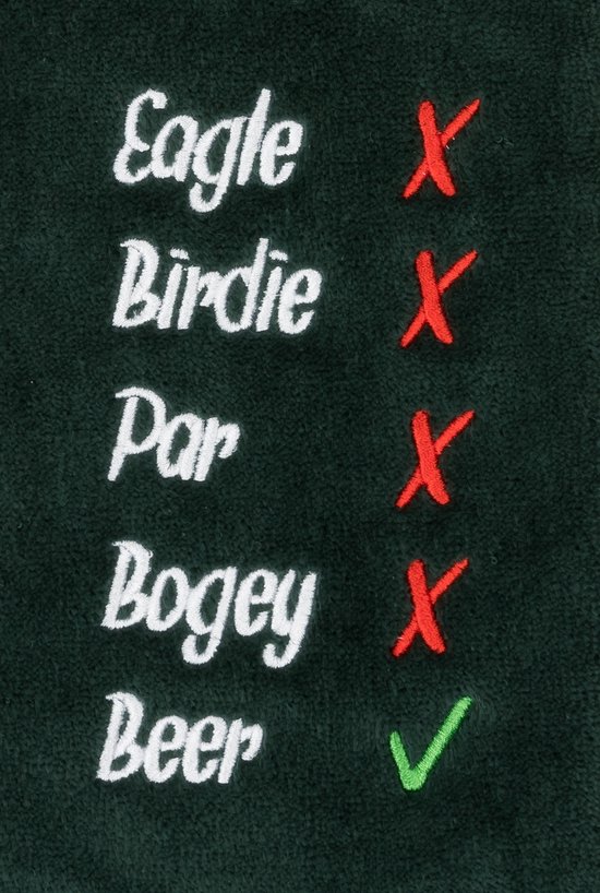 Nova Golf 'Eagle Birdie Beer' Golfhanddoek - Groen van Nova Golf — afbeelding 2