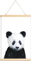 JUNIQE - Posterhanger Baby panda illustratie -40x60 /Wit & Zwart