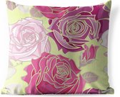 Sierkussen' extérieur - Roses - Rose - Motifs - 60x60 cm - Résistant aux intempéries