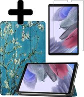 Samsung Galaxy Tab A7 Lite Hoes Book Case Hoesje Met Screenprotector - Samsung Galaxy Tab A7 Lite Hoes (2021) Cover - 8,7 inch - Bloesem