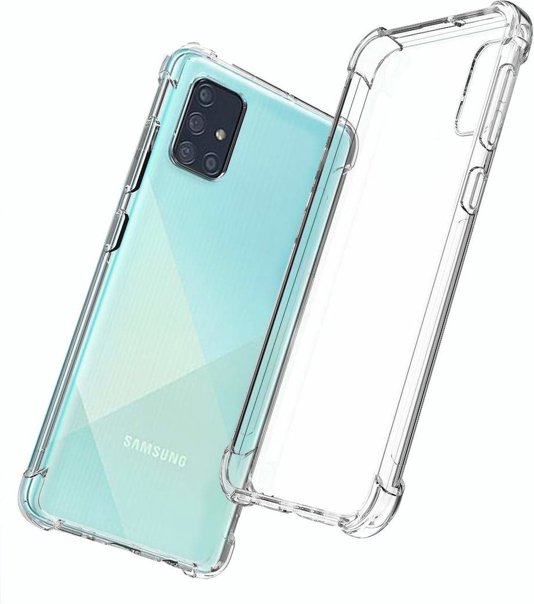 Hoesje Geschikt Voor Samsung Galaxy A71 Anti Shock Back hoesje - Transparant