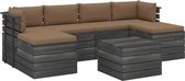 Medina 7-delige Loungeset met kussens pallet massief grenenhout