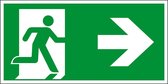 Nooduitgang bord pijl rechts - plexiglas - E002 Zonder afstandhouders 200 x 100 mm