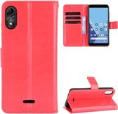 Voor Wiko Y51 / Sunny 5 Lite Crazy Horse Textuur Horizontale Flip Leather Case met Houder & Kaartsleuven & Lanyard (Rood)