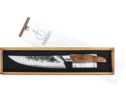 Forged Katai Koksmes 20cm - Wortelhout - In houten giftbox