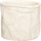 Bloempot voor Binnen en Buiten - Plantenbak - Plantenpot - Creme - 20,5x19xh17,5cm - Rond Cement