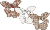 Sarlini Haarelastiek Scrunchies Antique Pink met strik | 3 stuks