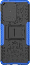 Samsung Galaxy S20 Ultra Hoesje - Mobigear - Tire Serie - Hard Kunststof Backcover - Zwart / Blauw - Hoesje Geschikt Voor Samsung Galaxy S20 Ultra