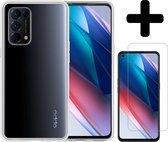 Oppo Find X3 Lite Hoesje Transparant Met Screenprotector - Oppo Find X3 Lite Case Siliconen Hoesje Cover Met Screenprotector - Transparant