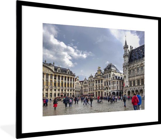 Fotolijst incl. Poster - België en zijn grote markt - 80x60 cm -  Posterlijst | bol.com