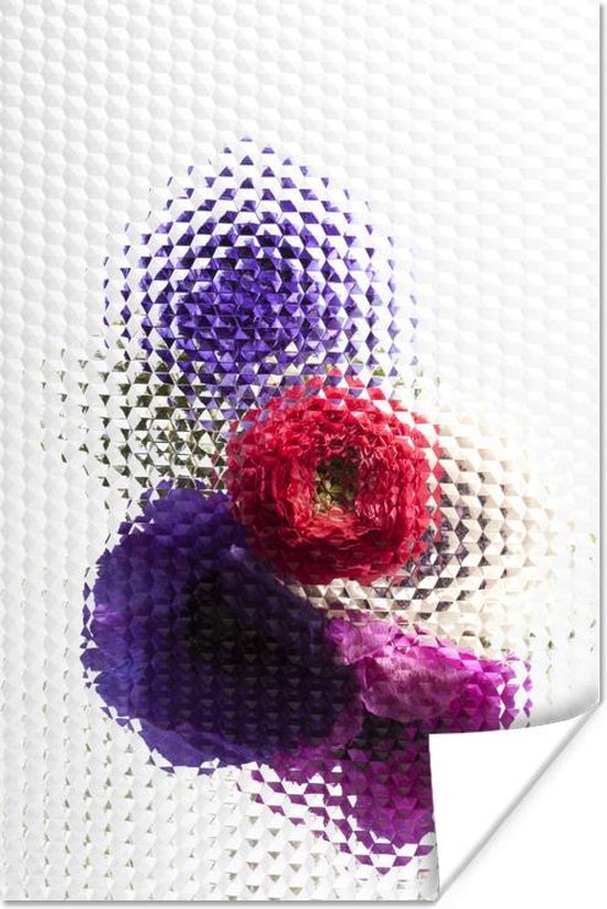 maagd spreiding Verrijking Abstract beeld van een klaprozen achter een glas poster papier 120x180 cm -  Foto print... | bol.com