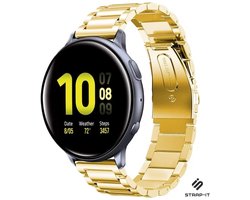 Strap-it Stalen schakel band - geschikt voor Samsung Galaxy Watch Active / Active 2 / Galaxy Watch 3 41mm / Galaxy Watch 1 42mm / Gear Sport (goud)