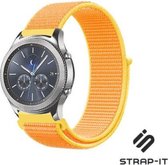 Nylon Smartwatch bandje - Geschikt voor  Samsung Gear S3 Classic & Frontier nylon band - lichtgeel - Strap-it Horlogeband / Polsband / Armband