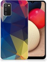 Telefoon Hoesje Geschikt voor Samsung M02s | Geschikt voor Samsung Galaxy A02s Siliconen Back Cover Polygon Dark
