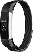 Milanees Smartwatch bandje - Geschikt voor  Fitbit Alta / Alta HR Milanese band - zwart - Maat: L - Horlogeband / Polsband / Armband