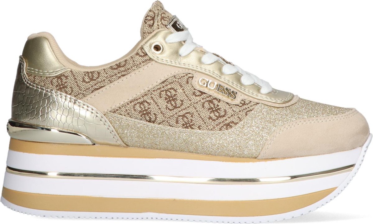 GUESS Salerno Lage sneakers Leren Sneaker Dames Wit - Schoenen.nl