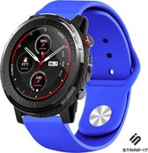 Siliconen Smartwatch bandje - Geschikt voor  Xiaomi Amazfit Stratos sport band - blauw - Strap-it Horlogeband / Polsband / Armband