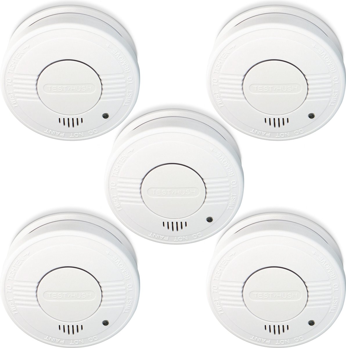 Alecto SA-18 Rookmelder + time-out - 5 stuks - Inclusief batterij, bodemplaat, schroeven en pluggen