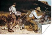 Poster De steenkloppers - schilderij van Gustave Courbet - 60x40 cm