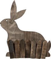 Clayre & Eef Bloempot Binnen 31*12*36 cm Bruin Hout Rechthoek konijn Plantenpot