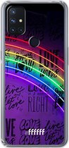 6F hoesje - geschikt voor OnePlus Nord N10 5G -  Transparant TPU Case - Love is Love #ffffff