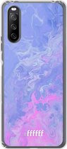 6F hoesje - geschikt voor Sony Xperia 10 III -  Transparant TPU Case - Purple and Pink Water #ffffff