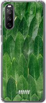 6F hoesje - geschikt voor Sony Xperia 10 III -  Transparant TPU Case - Green Scales #ffffff
