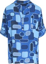 Cassis - Female - Ruime blouse in viscose  - Koningsblauw