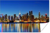 Poster Skyline is 's nachts New York - 30x20 cm